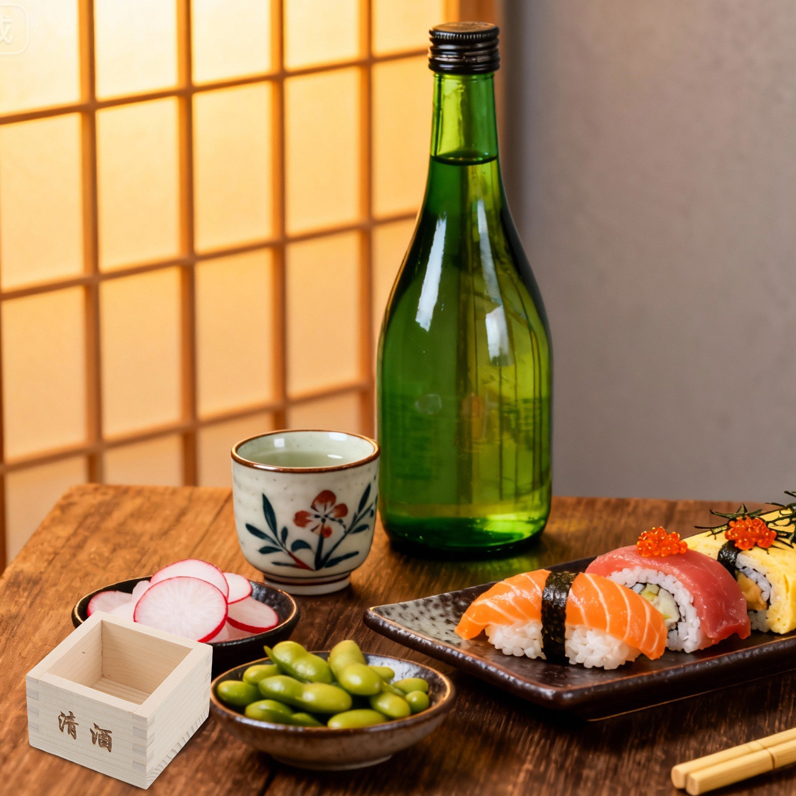 2 Adet Ahşap Sake Masu Kutusu, - Japanese Restaurant Lifestyle incelemesi ve fiyatı
