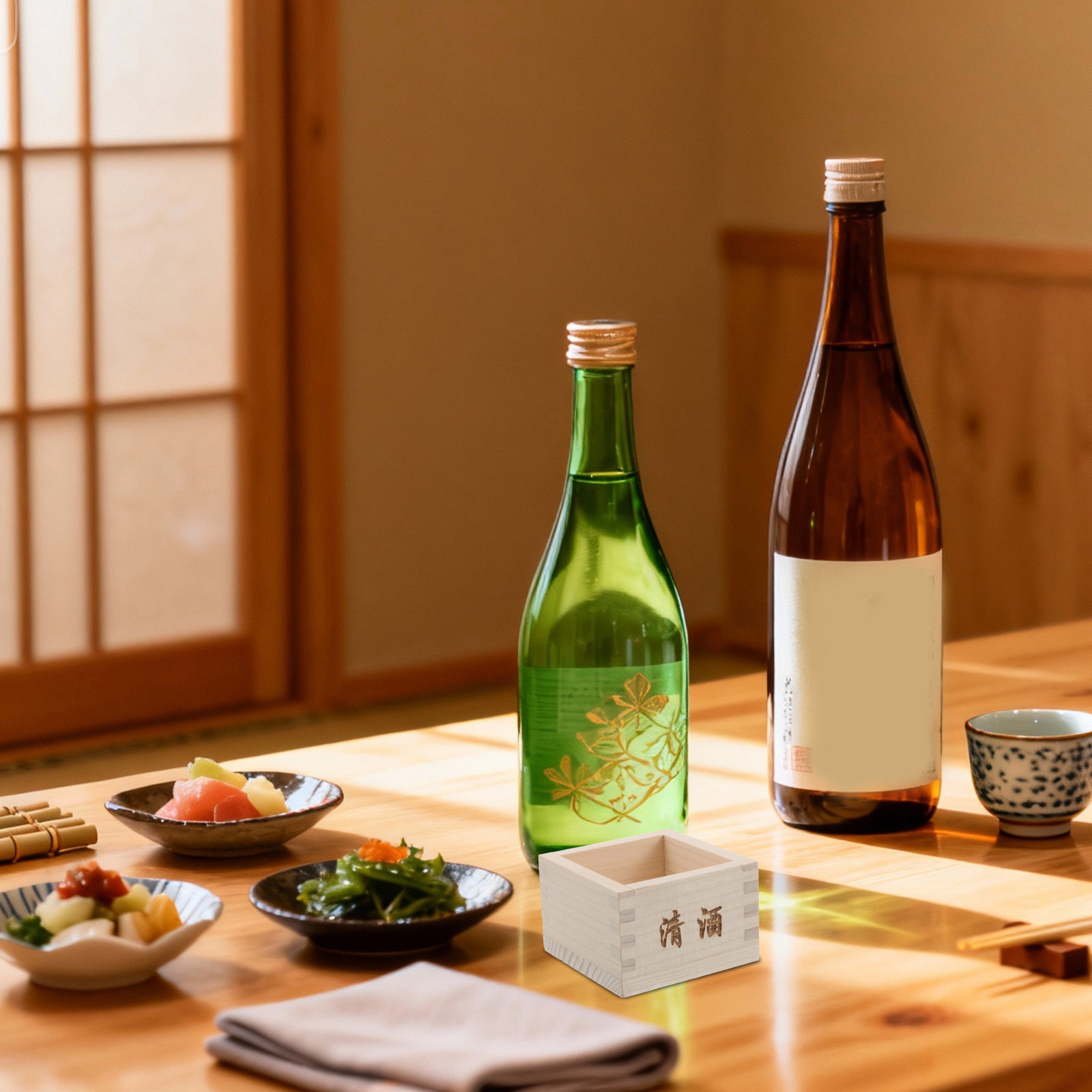 2 Adet Ahşap Sake Masu Kutusu, - Japanese Restaurant Lifestyle incelemesi ve fiyatı